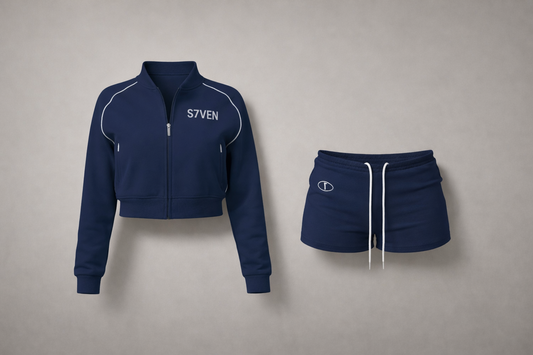 ‘S7VENS’ Contrast Navy Blue Set